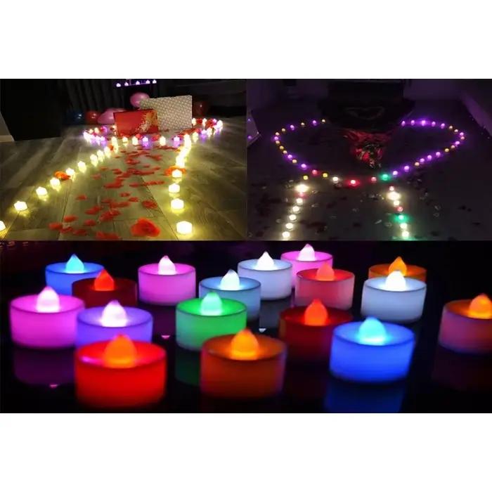 Bougie LED sans flamme, lampe à thé créative de souhait, blanc chaud, décoration d'halloween, de mariage et de noël