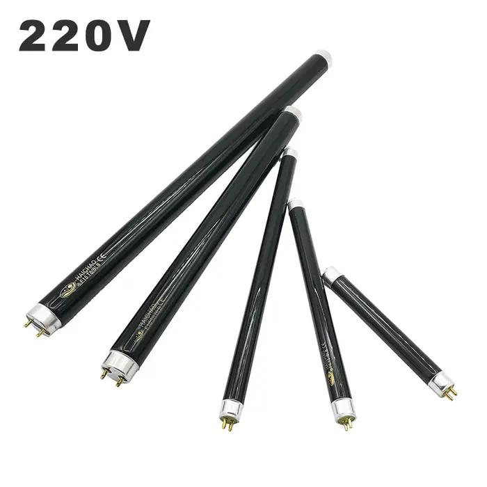Lampe noire à ultraviolets T8, 4W, 6W, 8W, T5, BLB, 10W, 15W, lampe de détection UVA, poignées d'argent, tube de vérification protected, lampe à polymériser GEL UV 365nm
