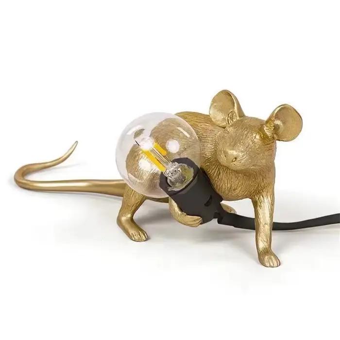 Livraison directe souris lampe nordique LED lampe de Table moderne maison chambre Table de chevet lumières intérieur décoration de la maison éclairage support lampes