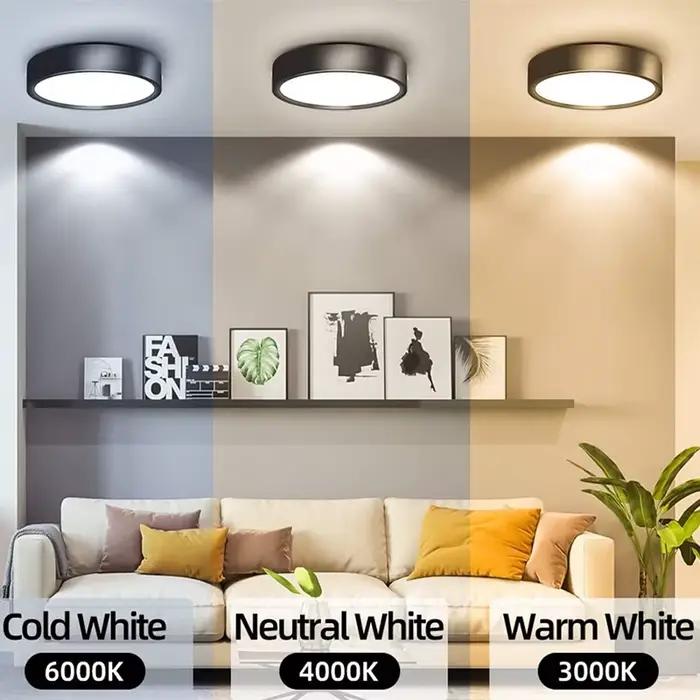 LED plafonnier 3 changement de couleur Mini plafonnier 5/10/15/25W pour salon chambre salle de bain cuisine décor luxe vers le bas lumières