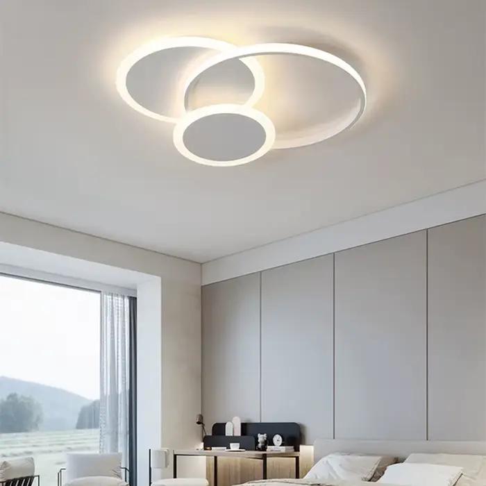 Plafonnier LED moderne acrylique avec finition en acier plaqué pour chambres, salles d'études et chambres de bébé