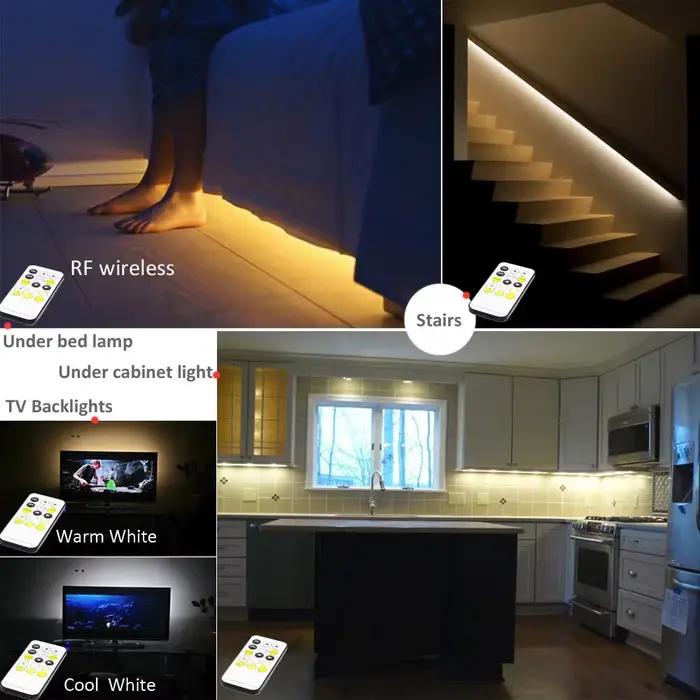 CCT LED bande lumières 5V USB Dimmable 30LED s/m SMD5050 CW WW double ruban Flexible blanc RF télécommande rétro-éclairage TV éclairage