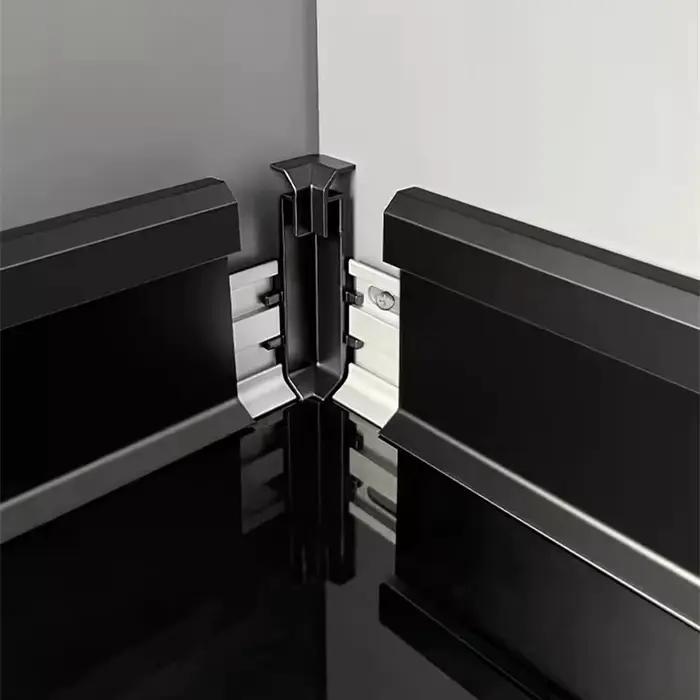 Ligne de plinthe LED ultra-mince, profil en aluminium, plinthe de sol cachée, coin de garniture murale, bande lumineuse linéaire de canal, rétroéclairage, 80mm