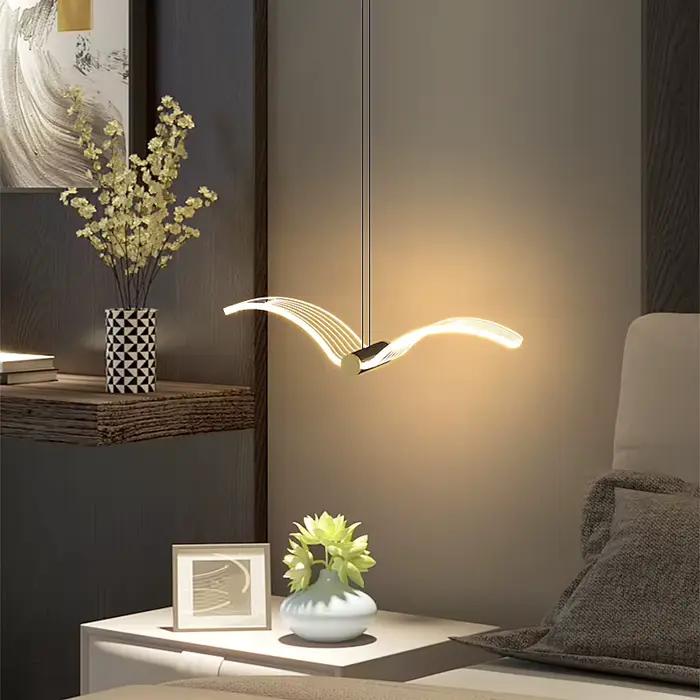 Nouvelles appliques murales LED en forme de mouette, design nordique moderne et créatif, lampe murale suspendue pour chambre à coucher, chevet, salon, couloir, allée