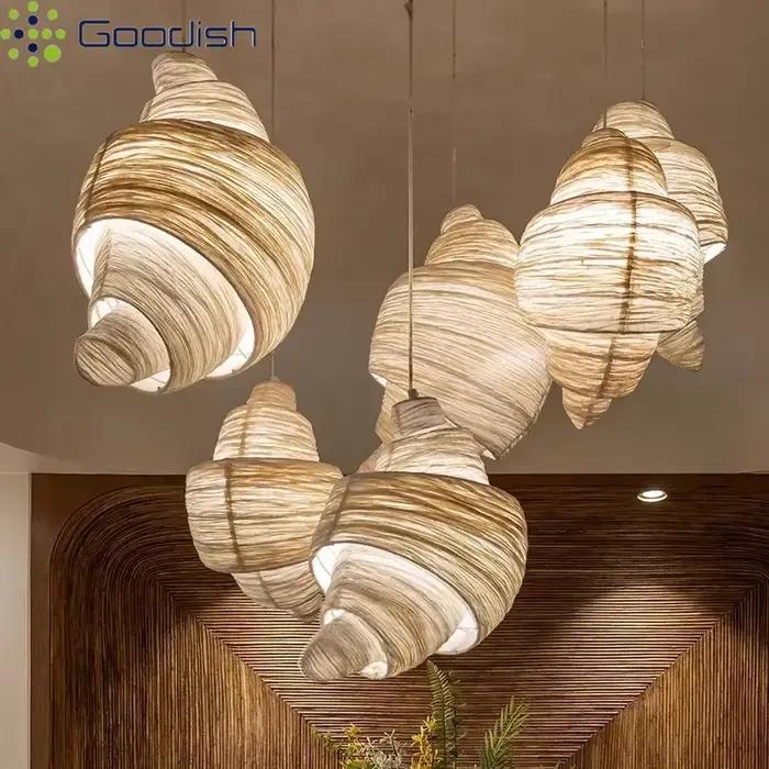Lampes suspendues créatives à LED Memphis Simplicity Conch, lampes artisanales tricotées à la main pour la décoration de restaurant et de maison, lustre