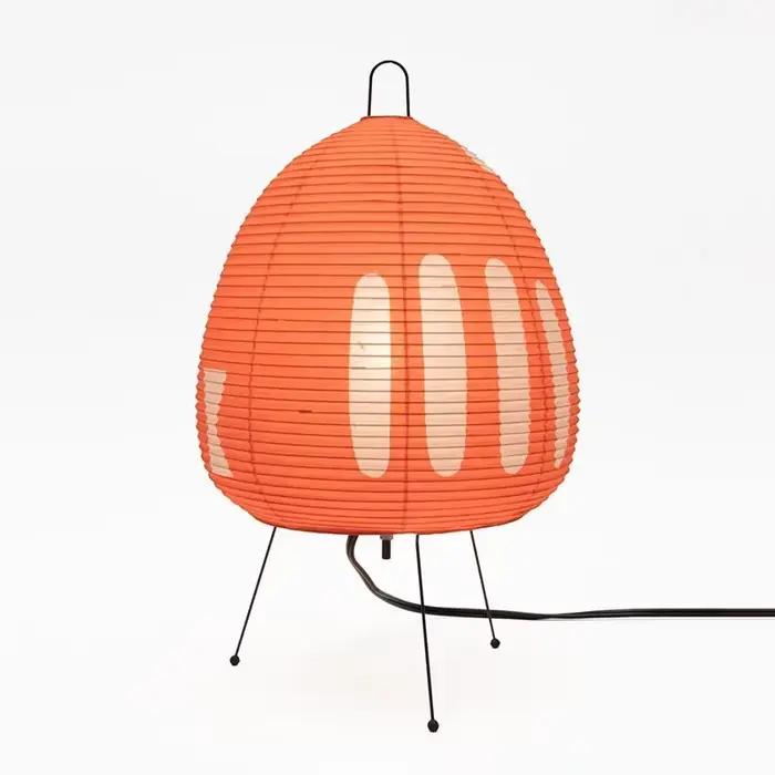 Lampe de bureau en papier de riz sur trépied style japonais pour chambre à coucher éclairage de nuit avec télécommande pour ajustement de la lumière