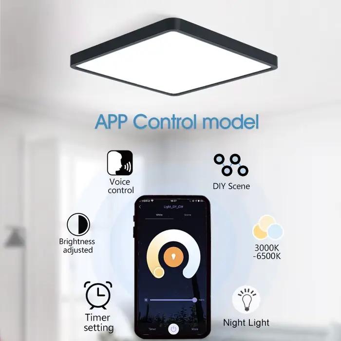 MARPOU Tuya LED plafonnier 36W Dimmable APP commande vocale plafonnier intelligent éclairage moderne panneau lumineux salon chambre
