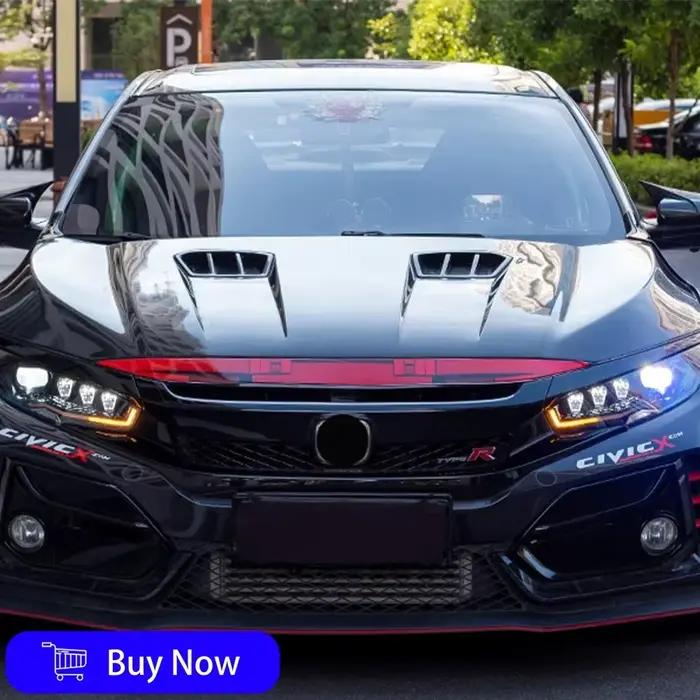 Ensemble de phares de voiture LED pour Honda Civic 10Th 2016 – 2021, mise à niveau, Signal clignotant étoile diamant, accessoires de lampe avant