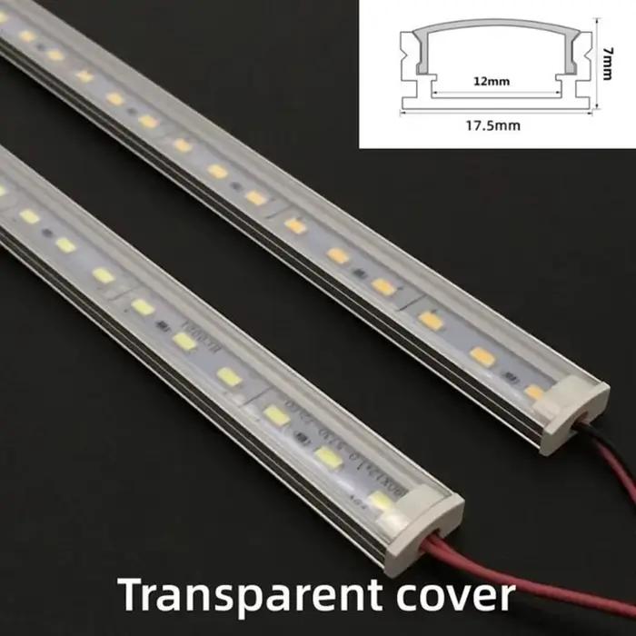 1-10 pièces LED bande rigide DC12V 50CM 20 pouces SMD5730 36LED s en forme de U/V plat LED canal en aluminium bande rigide pour l'éclairage intérieur