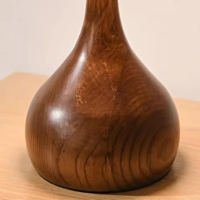 Lampe de table en bois et verre de style rétro élégante pour chambre salon bureau d'études et hôtel ```