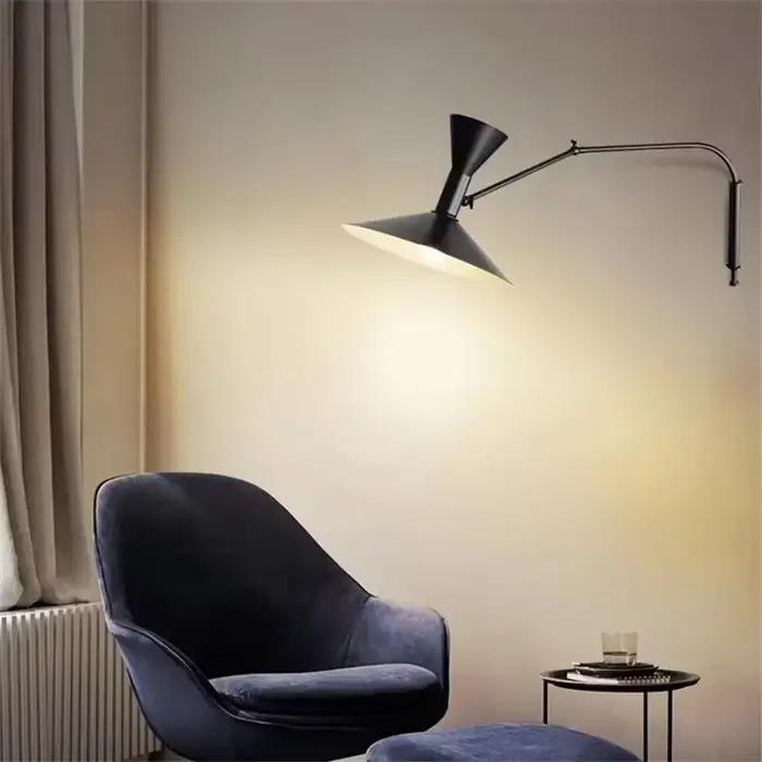 Applique murale industrielle longue en Marseille, lampe de chevet, chambre à coucher, salon, décoration de maison, lumière montée