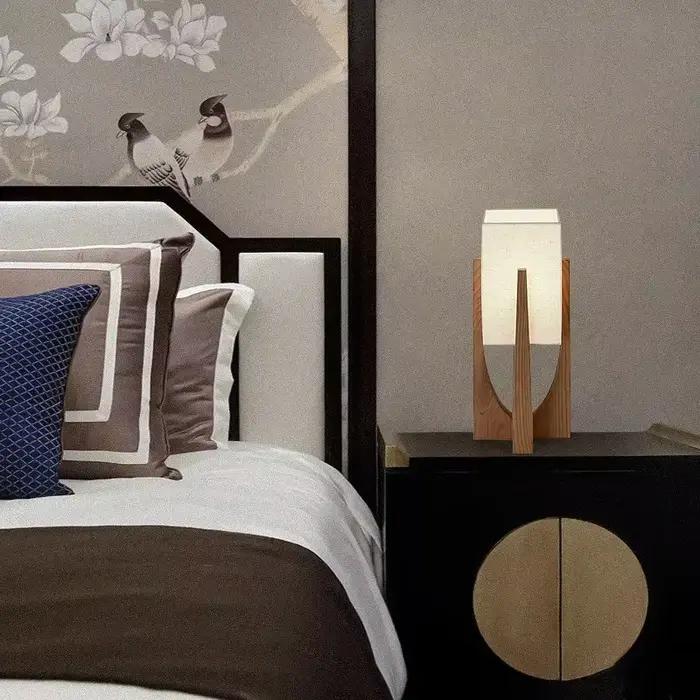 Lampadaire moderne nordique lampe sur pied japonaise en bois massif pour salon chambre hôtel lampe en tissu vintage lampe de Table de chevet