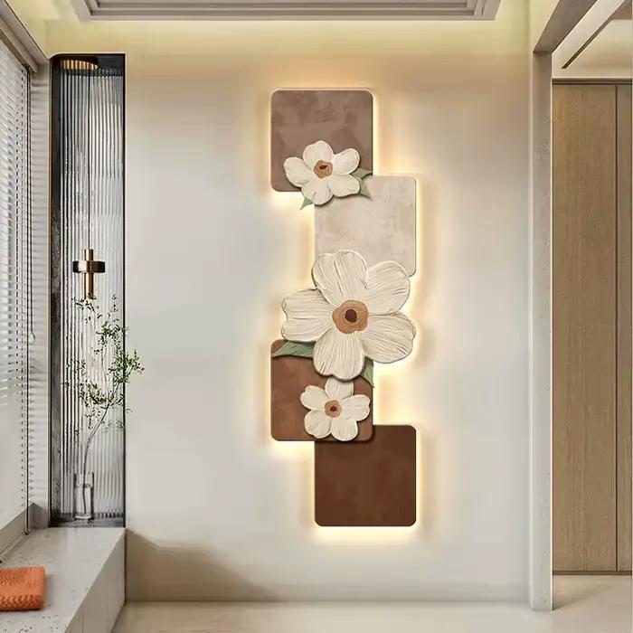Fleurs modernes LED lumière murale pour couloir salon