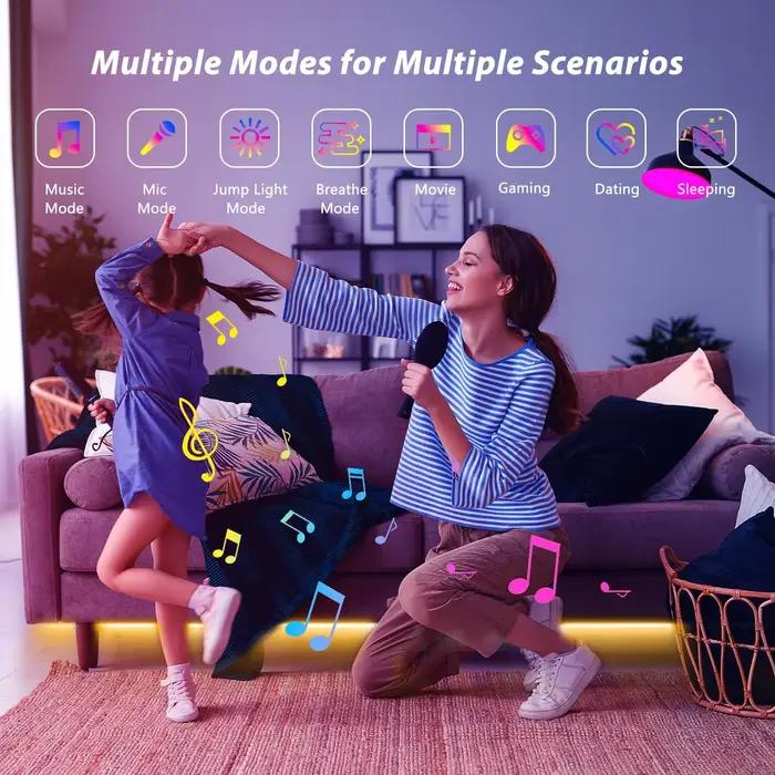 Ruban LED avec télécommande 44 touches, 1m, 5m, 10m, 20m, bande LED RGB pour mur, chambre, décoration de fête, rétroéclairage TV