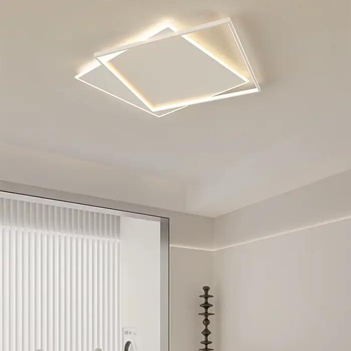 Plafonnier LED moderne acrylique avec finition en acier plaqué pour chambres, salles d'études et chambres de bébé