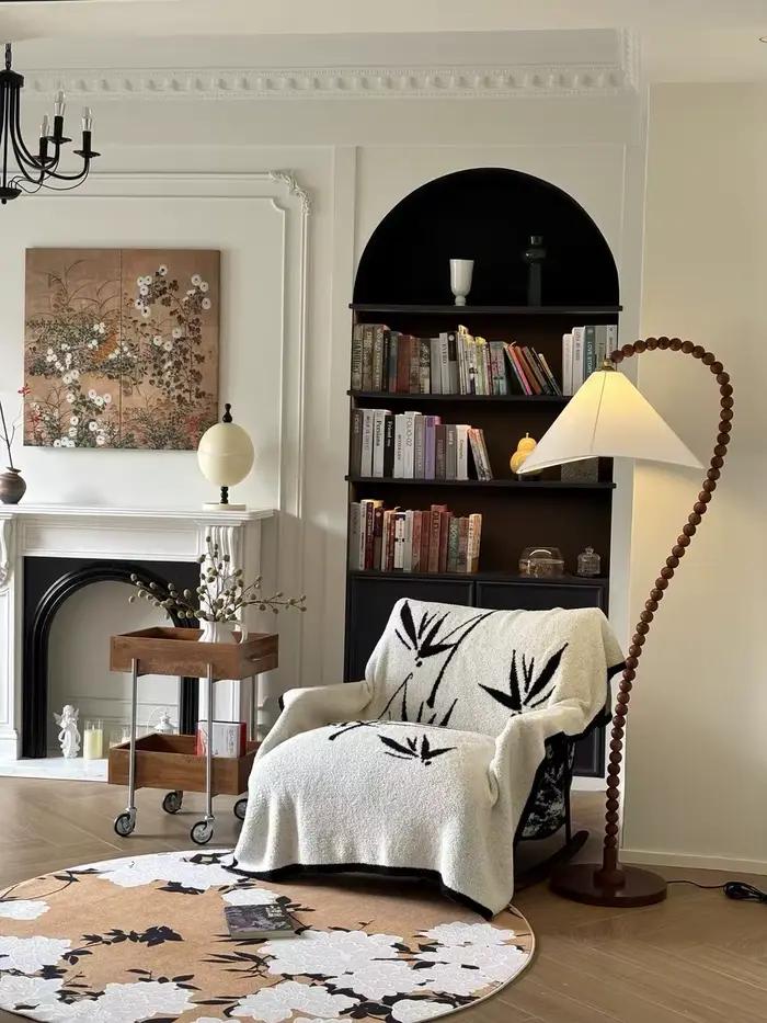 Salon d'âge moyen lampadaire en bois massif lampe sur pied française étude Style rétro