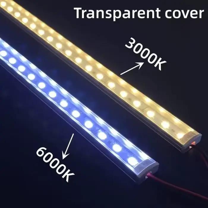 1-10 pièces LED bande rigide DC12V 50CM 20 pouces SMD5730 36LED s en forme de U/V plat LED canal en aluminium bande rigide pour l'éclairage intérieur