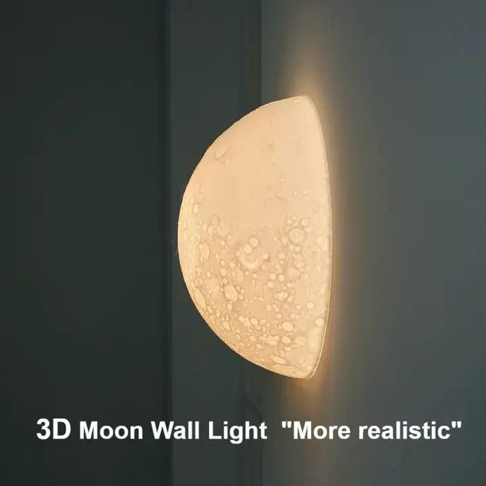 Plafonnier lunaire demi-cercle, applique murale, couloir, escalier, chambre à coucher, chevet, salle à manger, lampe de décoration intérieure créative