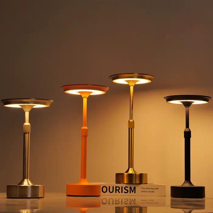 Lampe de table tactile rechargeable en alliage d'aluminium, lampe décorative télescopique, veilleuse LED à gradation infinie, lampe d'ambiance de chevet