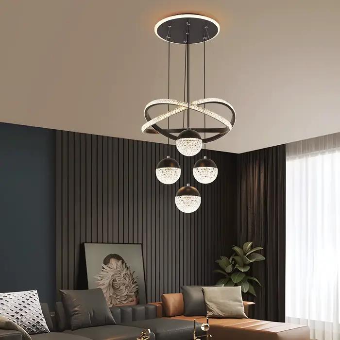 Lustre LED moderne, trois couleurs LED, éclairage nordique pour restaurant, lustre de salon, lampe suspendue, luminaire