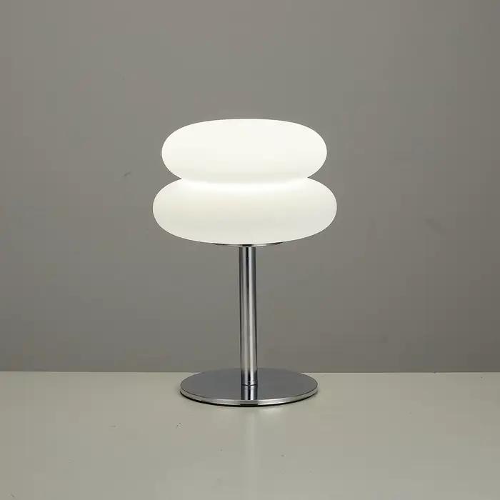 Lampe de table champignon abat-jour en plastique lampe de table crème française nordique prise USB lampe de chevet de chambre à coucher à gradation à 9 niveaux (pas du verre)