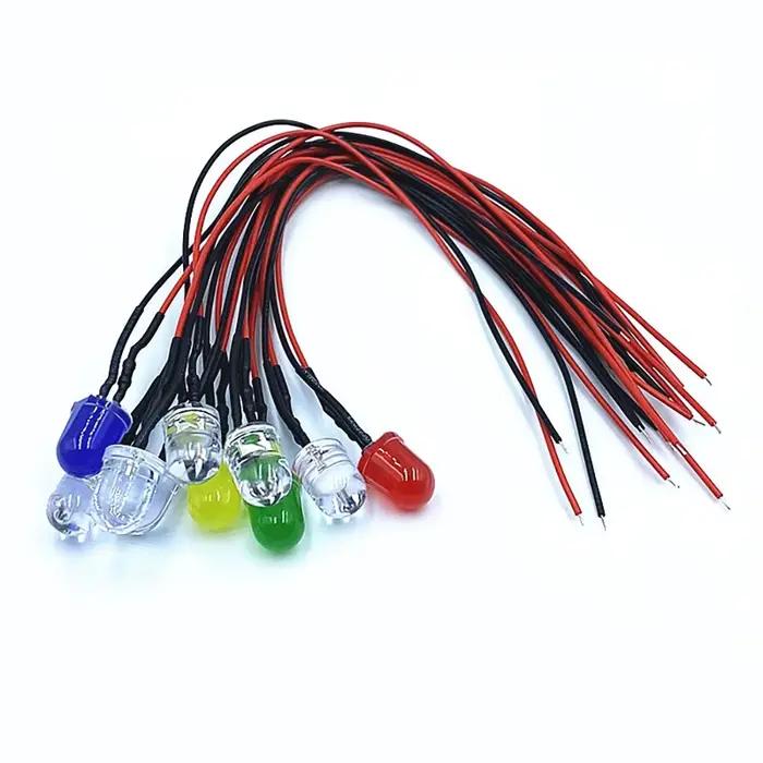 Diodes électroluminescentes pré-câblées avec ampoule LED 02/10/2018, 8mm, 3V, 5V, 6V, 9V, 12V, 24V, 36V, 48V, 60V, 110V, 220V, 10 pièces