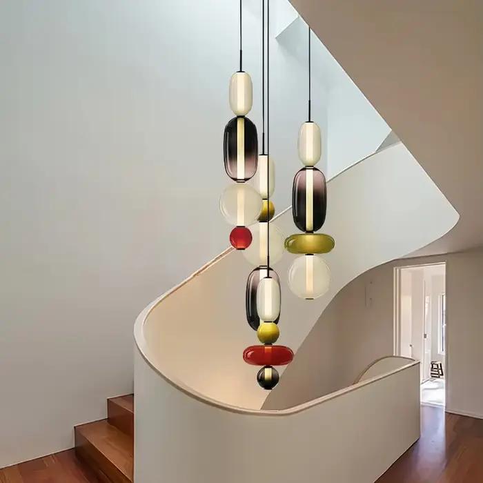 Lustre en verre bonbon lampe suspendue créative suspension de plafond pour Loft salon salle à manger