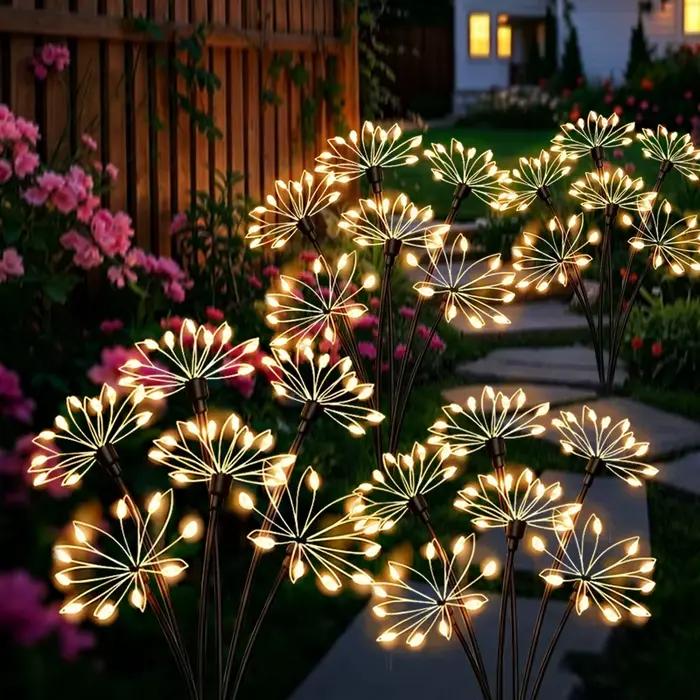 Lampe solaire en étoile éclatante moderne pour chemin de jardin avec contrôle de lumière et détection automatique occasions spéciales