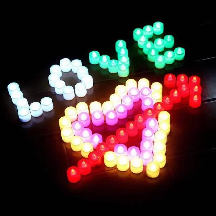 Bougie LED sans flamme, lampe à thé créative de souhait, blanc chaud, décoration d'halloween, de mariage et de noël