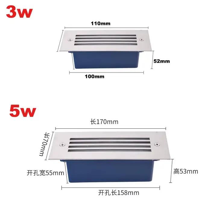 LED pont étape lumière 3W 5w lampe enterrée encastré escalier Paitio creusé Spot lumière sol jardin paysage mur éclairage extérieur