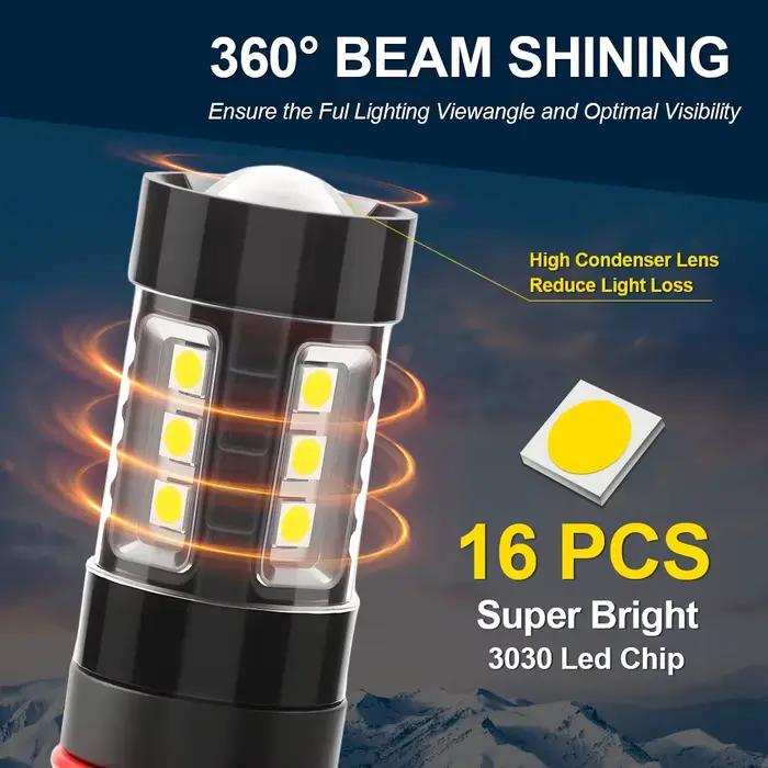2 pièces P13W ampoule LED DC12V LED voiture antibrouillard conduite DRL feux de jour 6000K blanc 1760Lm phare automatique