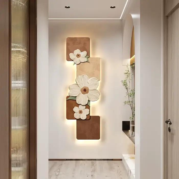 Fleurs modernes LED lumière murale pour couloir salon
