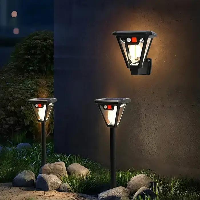 LED lumière solaire capteur de mouvement applique extérieure éclairage étanche double usage lampe de pelouse et applique murale pour porche de jardin