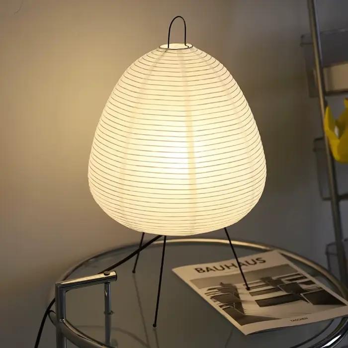 Style japonais trépied riz papier lampes de Table pour chambre Akari Noguchi Yong lanterne lampe Led lampe de bureau chevet salon décor