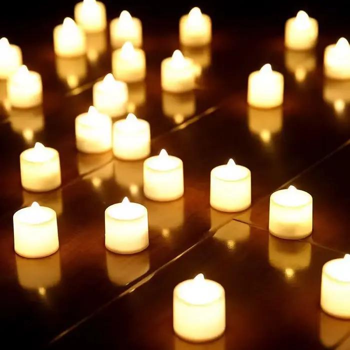 Bougie LED sans flamme, lampe à thé créative de souhait, blanc chaud, décoration d'halloween, de mariage et de noël
