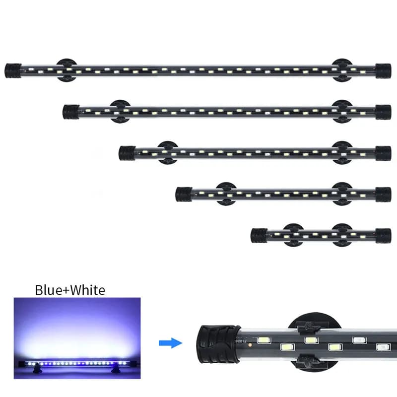 Lumières d'aquarium étanches lumières submersibles lumière d'aquarium sous-marine bleu/blanc LED amé