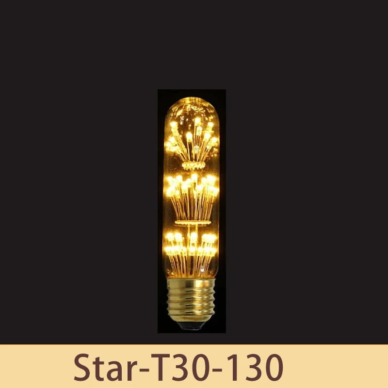 Lampe LED Edison Vintage Ciel Étoilé, Ampoule LED Cœur en Bouteille Effet Feu d'Artifice Rétro Non D