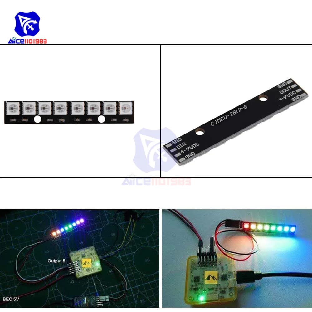 Diymore – carte de développement LED WS2812 5050 RGB, 8 Bits, 4 broches/6 broches, pour Arduino