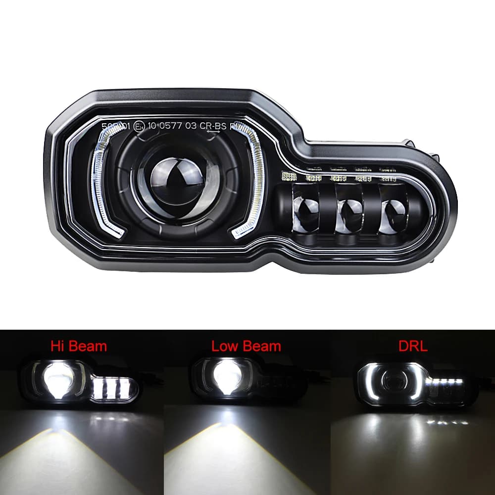 Phare LED pour BMW F650GS/F700GS/F800GS F800ADV F800R faisceau haut/bas avec Kit d'assemblage DRL lu