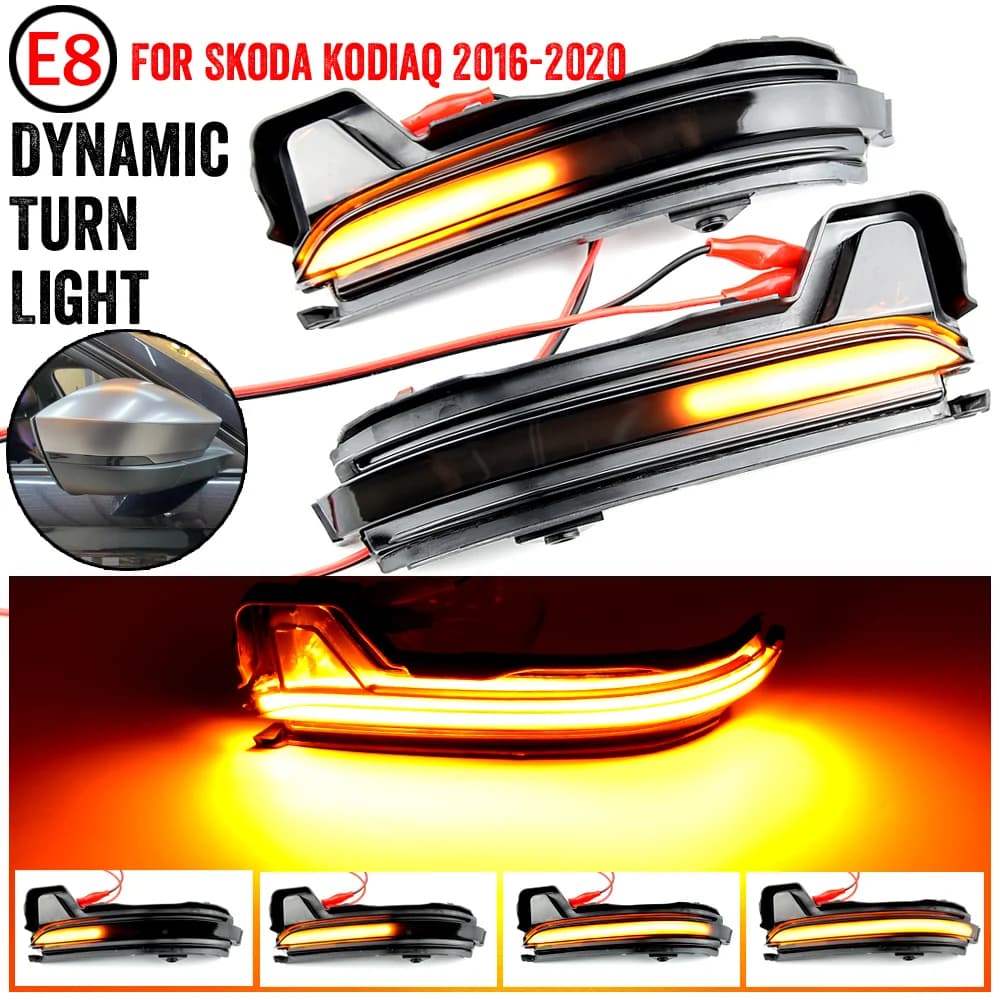 Clignotant dynamique LED clignotant d'eau qui coule clignotant pour SKODA KAROQ 2017-2020 KODIAQ 201