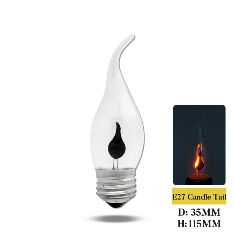 Ampoule LED Edison E14, AC 220V, 3W, rétro, décoration de maison, lampe à économie d'énergie, éclair