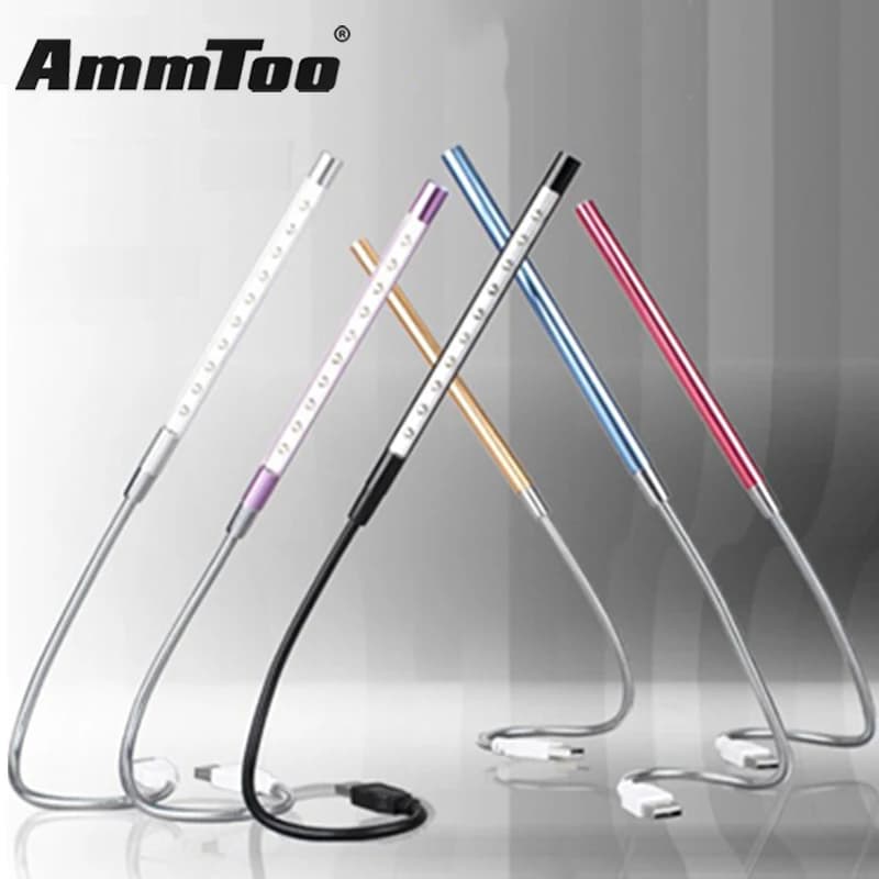 Matériel métallique USB LED lumières lampe de livre 10LED s Flexible livre lampe de lecture lampe de