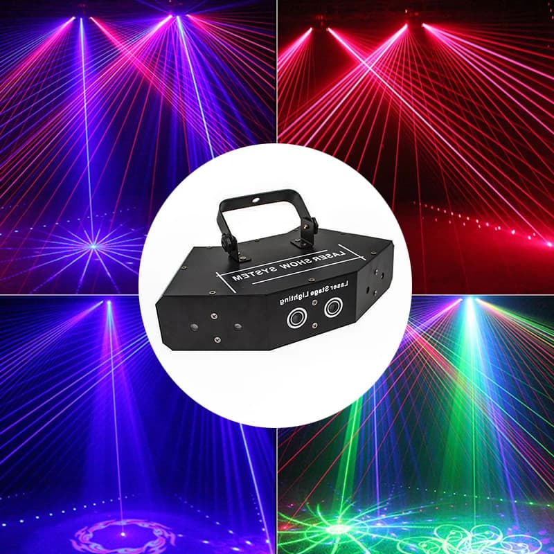 Projecteur laser RVB à 6 lentilles, balayage DMX LED, éclairage de scène, effet de tache coloré, EAU