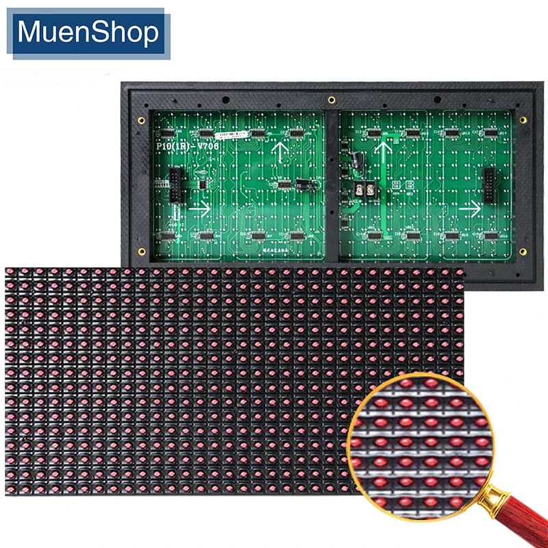 Module Led DIP couleur unique rouge blanc bleu jaune vert haute luminosité P10 extérieur 10mm écran