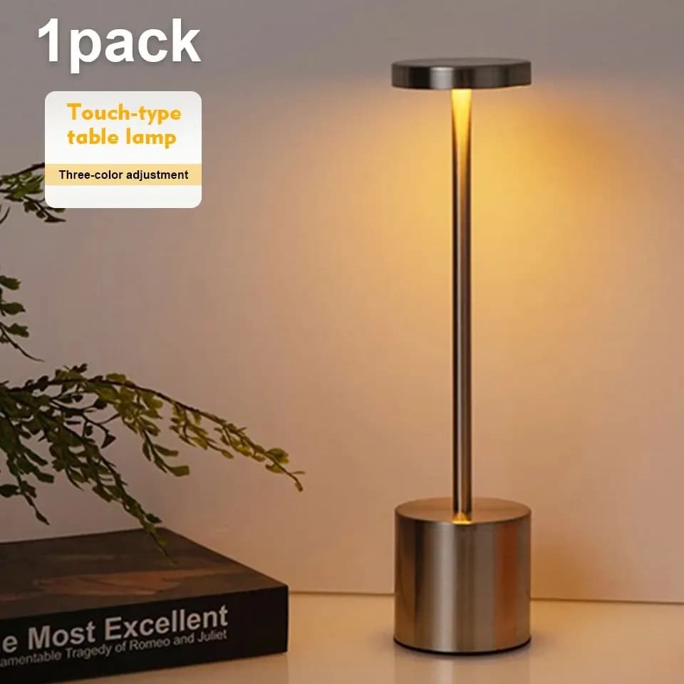 LED lampe de Table en métal gradation capteur tactile lampe de bureau Rechargeable 3 couleurs lampe