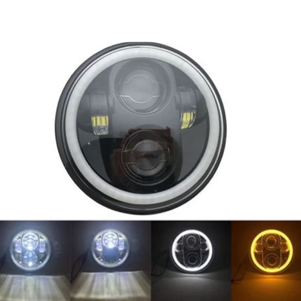 Phare LED noir 5.75 pouces 5.75 pouces LED DRL 50W phares de moto pour harley davidson Dyna Softail
