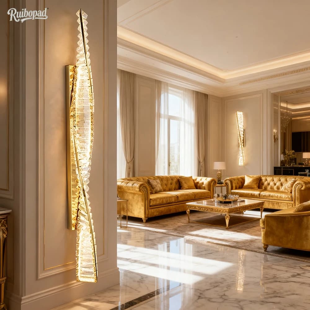 Applique murale LED en cristal italien de luxe, lampe de chevet moderne en or pour salon, chambre à