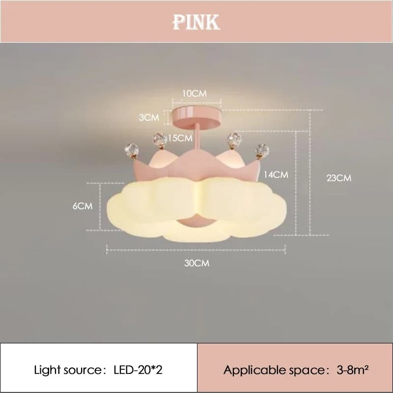 Chambre d'enfant chambre de fille lustre créatif rose couronne pétale lumière LED chaud romantique b