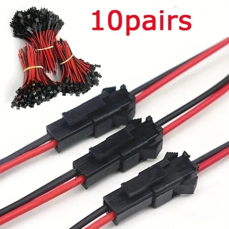 10 paires de connecteurs JST 2 broches 2P, connecteurs femelles et mâles, fil et câble de terminal S