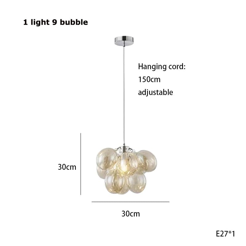 Gross Grande-Lampe LED Suspendue en Verre, Ballon Lumineux Créatif, Décor de Salon, Tissu, Boutique,
